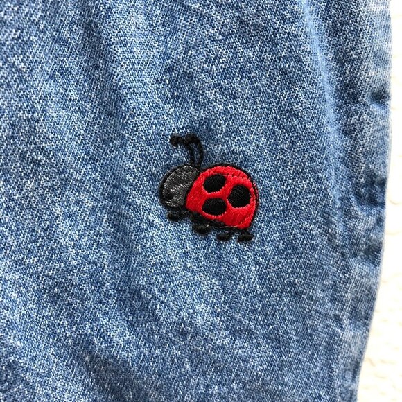 Girls Arizona Jean Co Pants Elastic waist 12M Ladybug Pom Poms Jeans Ruffles - Picture 5 of 6